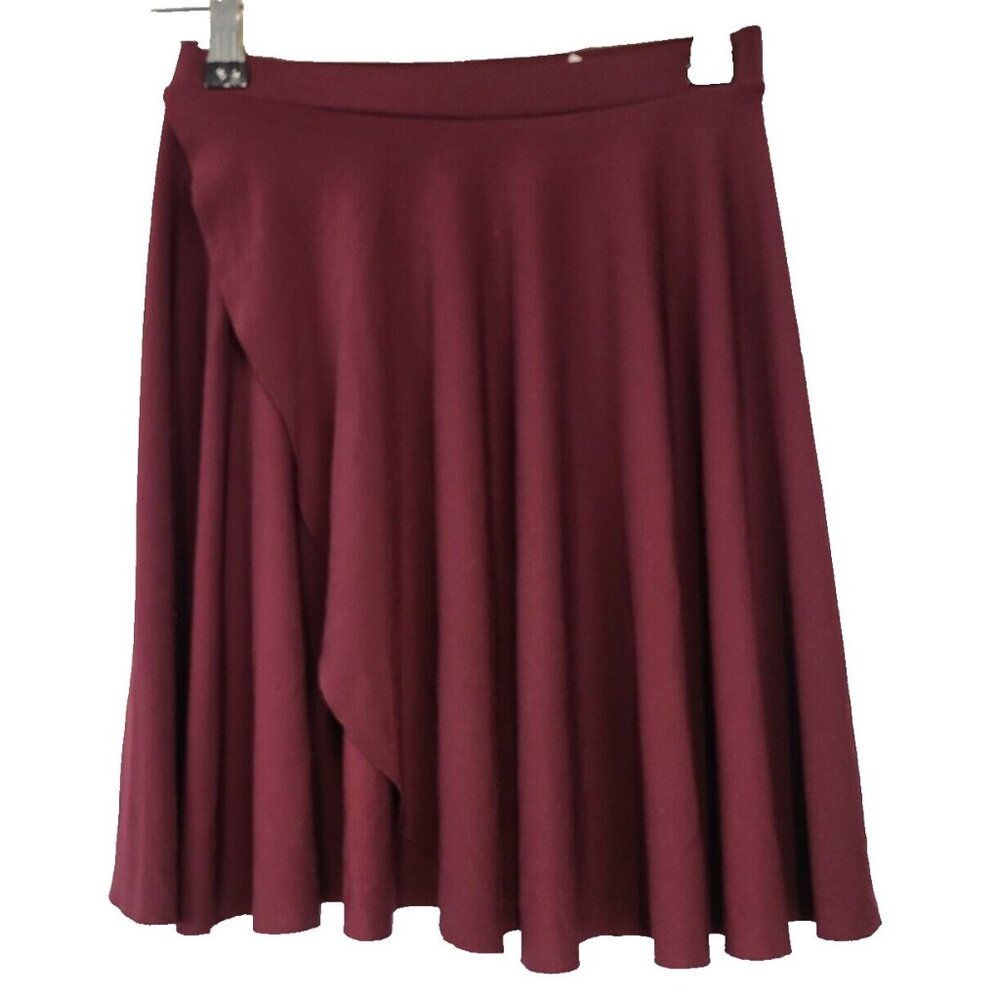 Kimchi Blue Womens BOHO Mini Skirt XS Burgundy Pull on Faux Wrap Casual